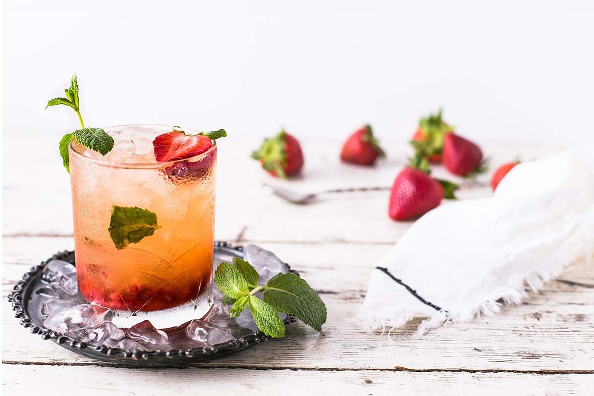 Cocktails with Strawberries.